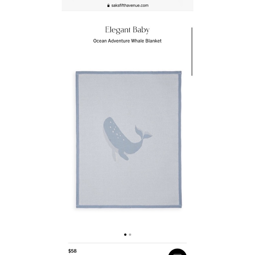 NWT Elegant Baby Ocean Adventure Whale Blanket